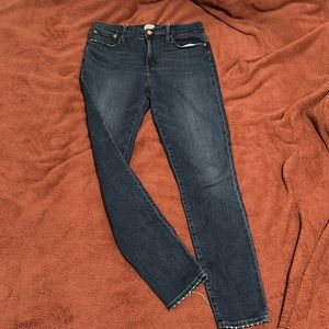 JCrew 9” rise Toothpick straight leg Jean